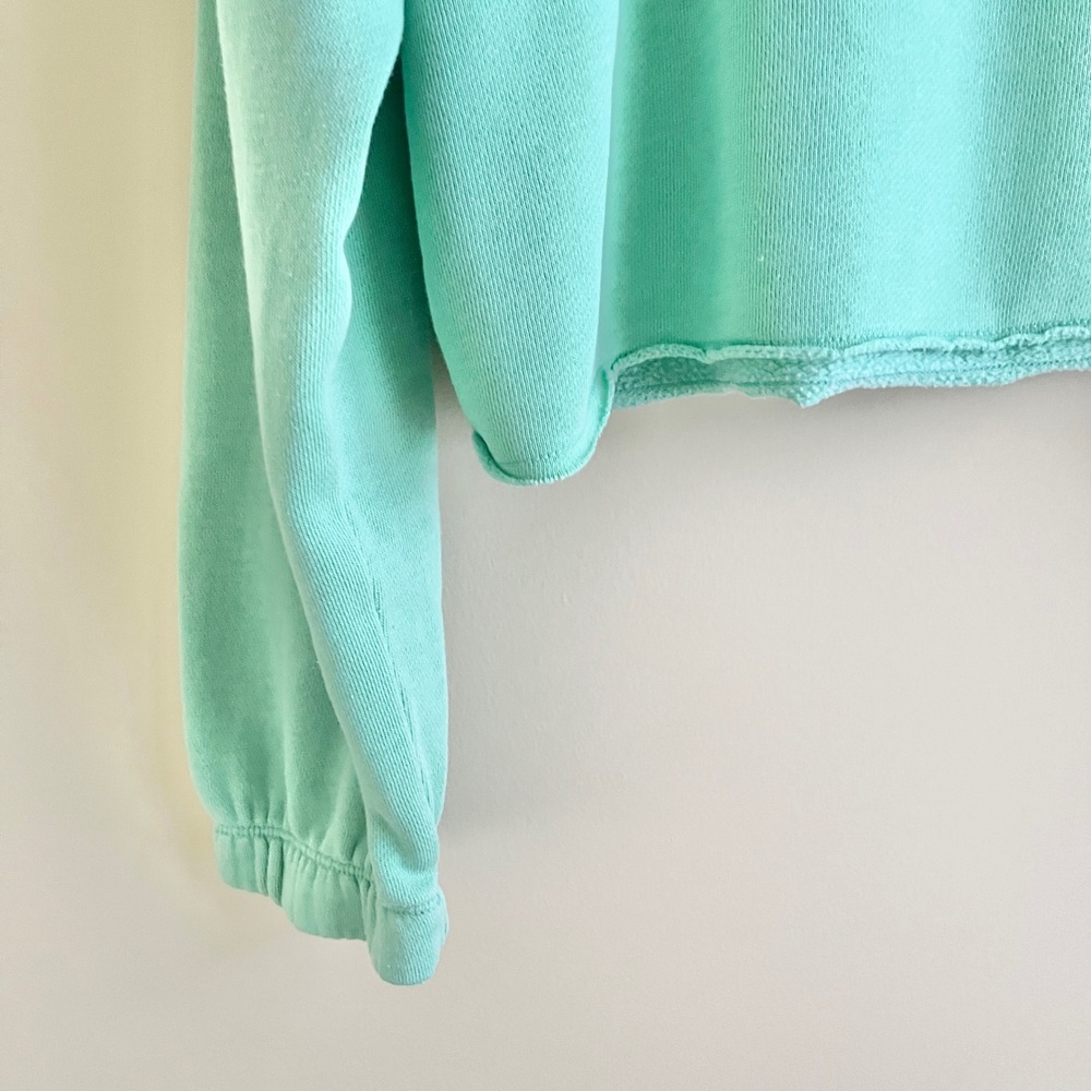 Aerie Sweatshirt Women's Small Mint Green Boxy Relaxed Lounge Coastal Preppy - Picture 9 of 12